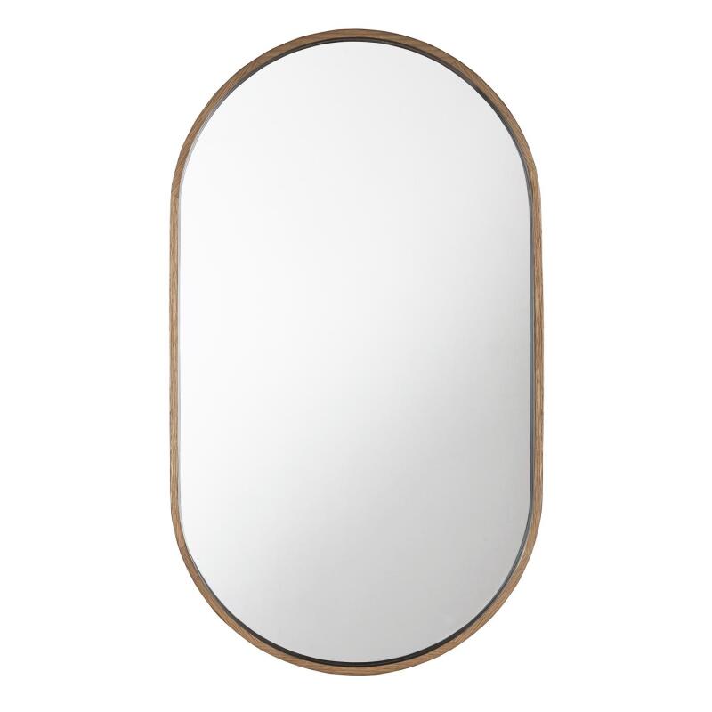Miroir ovale noyer 40 x 70 cm