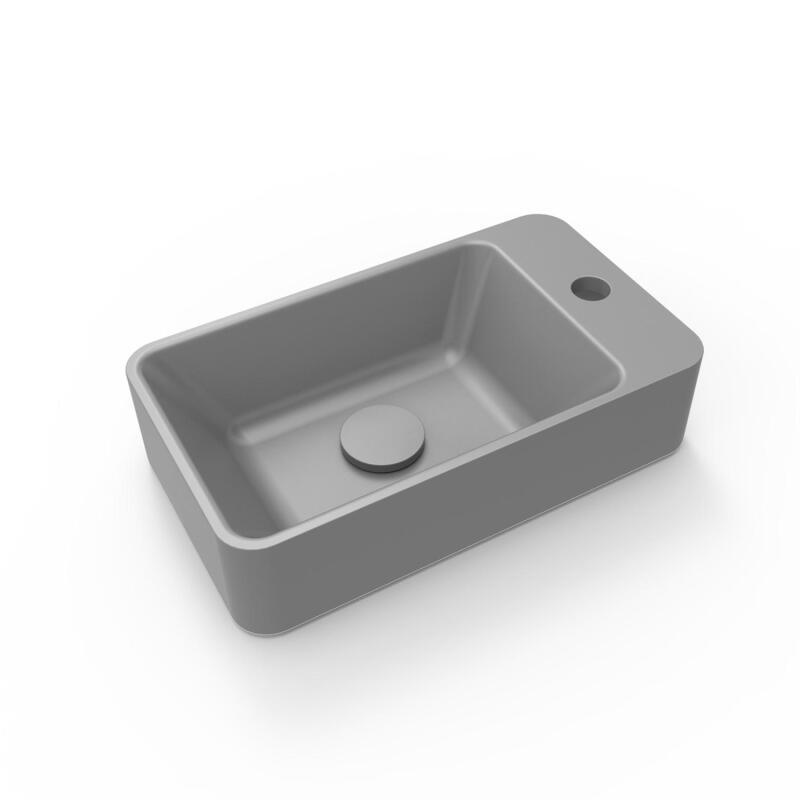 Vasque rectangulaire lave-mains grise