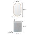 Meuble lave-mains gris bord de mer + robinet + miroir