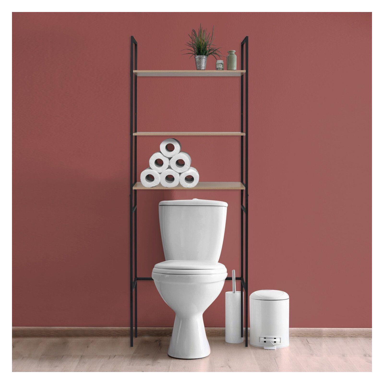 Étagère pont WC bois et métal SAO