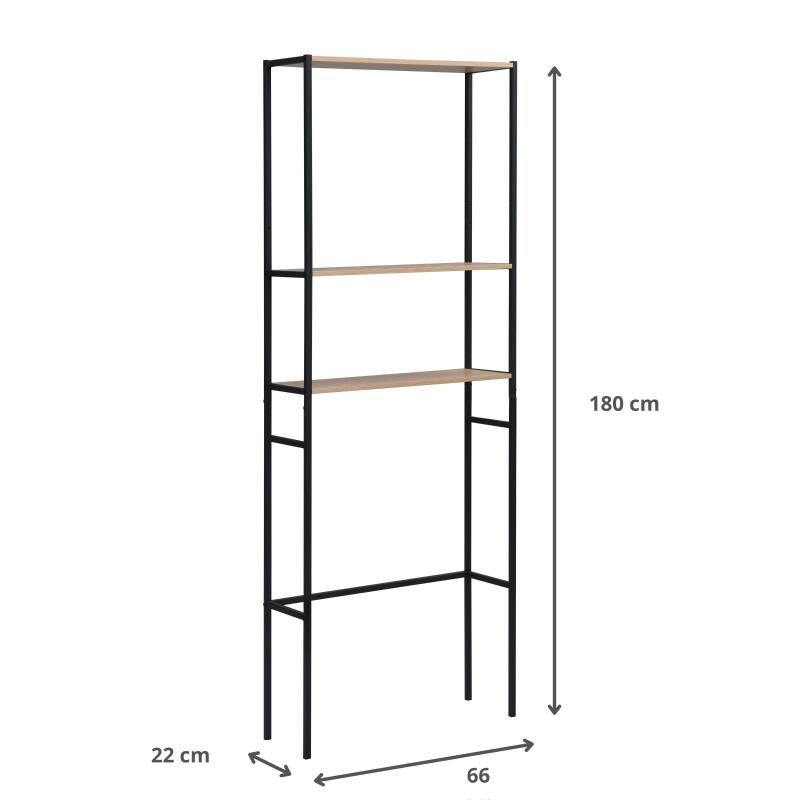 Étagère pont WC bois et métal SAO