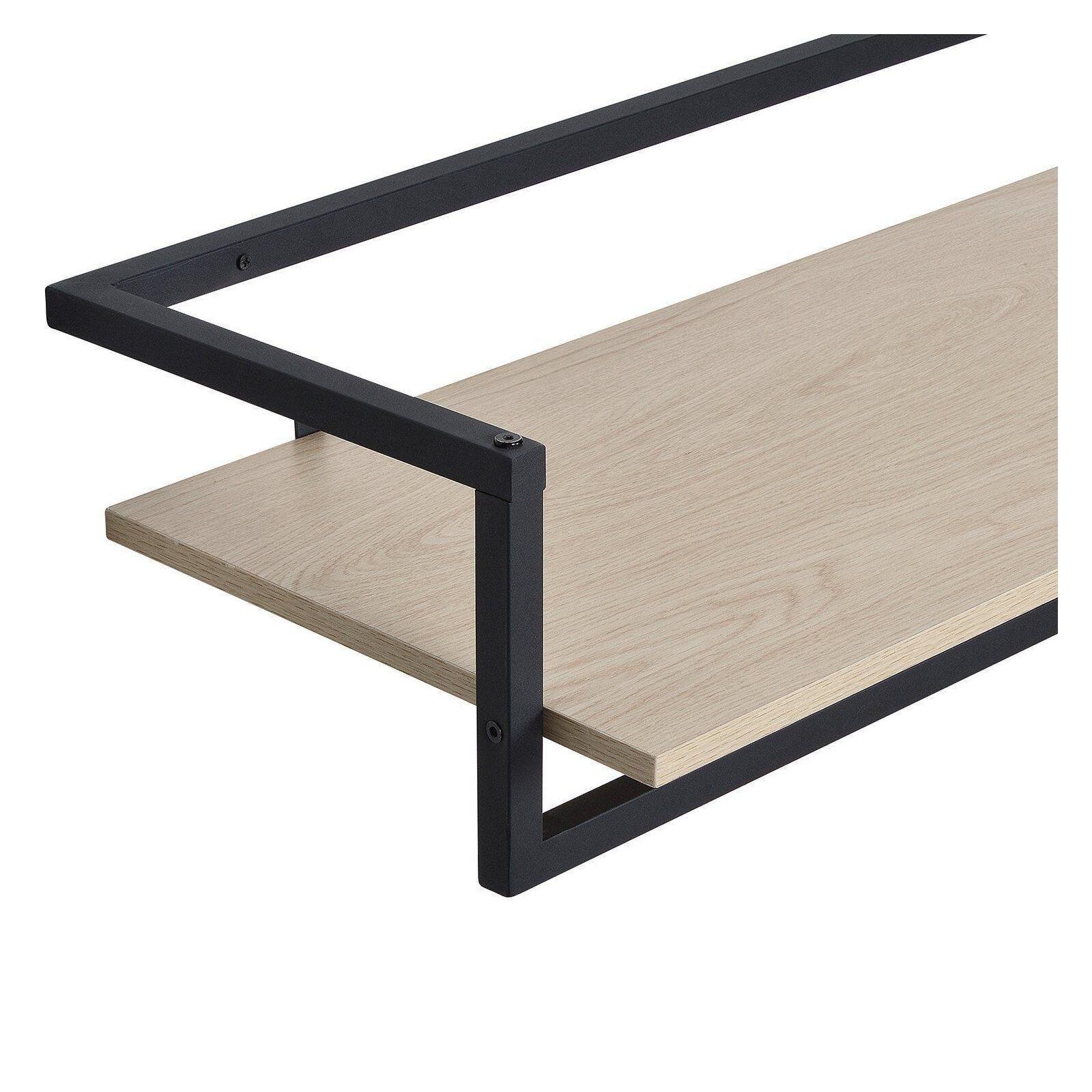 Penderie étagère murale bois et métal noir L90 cm ETAN