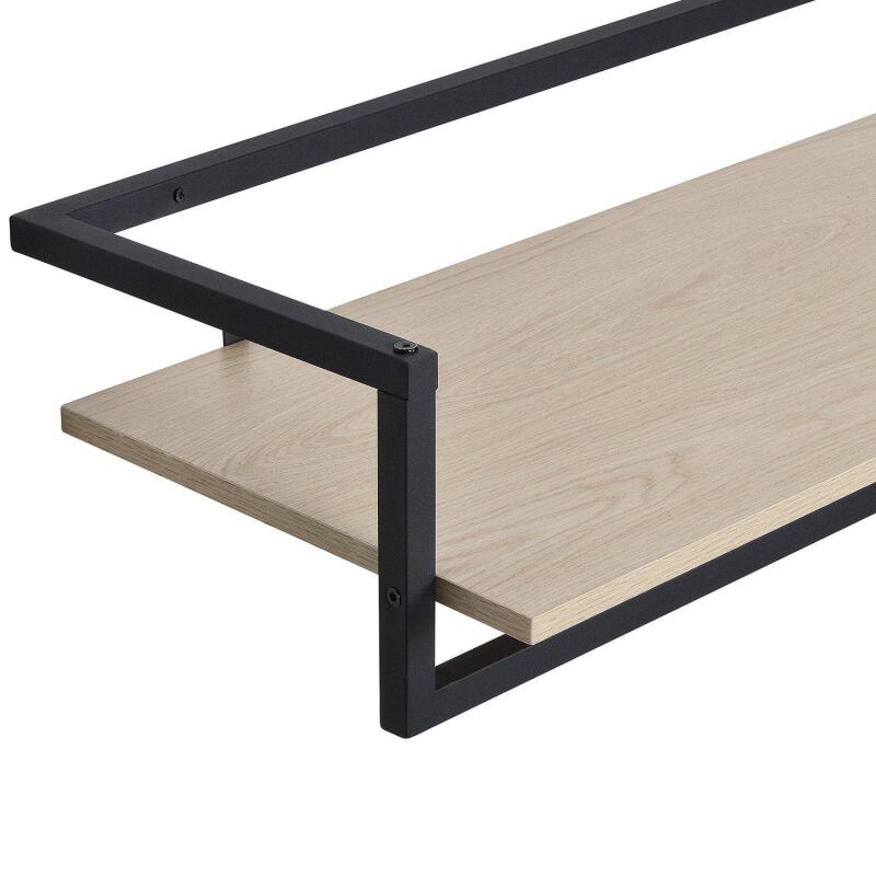 Penderie étagère murale bois et métal noir L90 cm ETAN