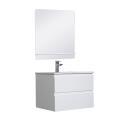 Ensemble meuble simple vasque blanc  60cm  + vasque + miroir