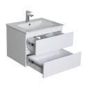 Ensemble meuble simple vasque blanc  60cm  + vasque + miroir
