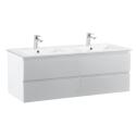 Meuble double vasque blanc  120cm  + plan double vasque