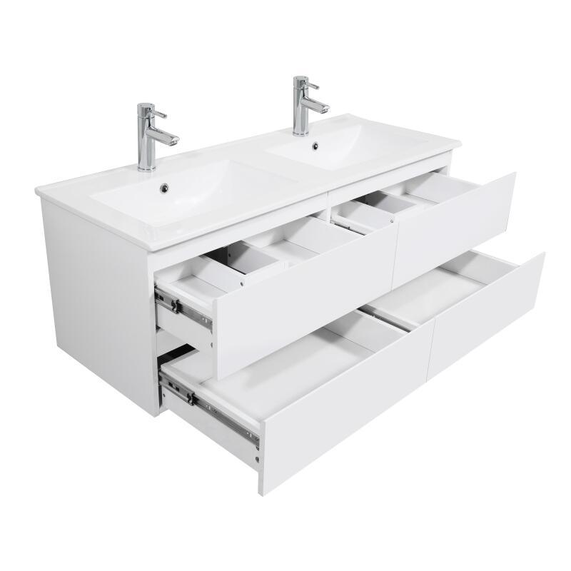 Meuble double vasque blanc  120cm  + plan double vasque