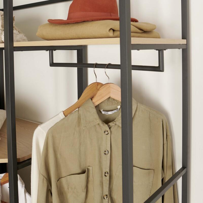 Portants vêtements bois et métal NOIR - Lot de 2 - JUNE