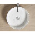Vasque ronde à poser en céramique imitation marbre blanc D38cm NAYA