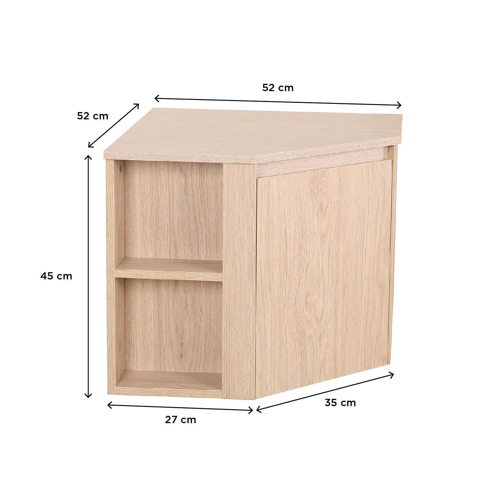 Meuble simple vasque décor chêne  d'angle