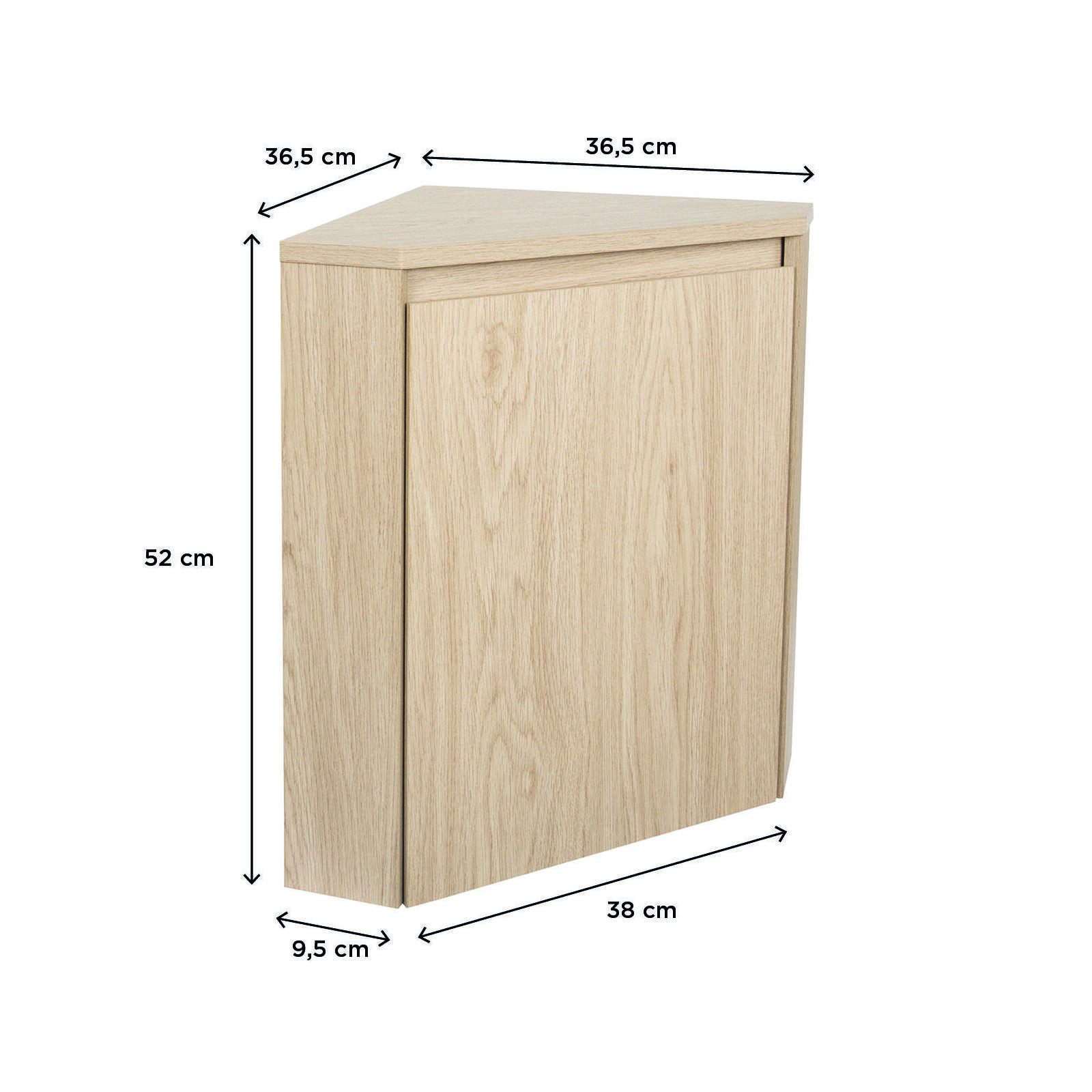 Meuble lave-mains d'angle décor chêne Meuble lave-mains d'angle décor chêne