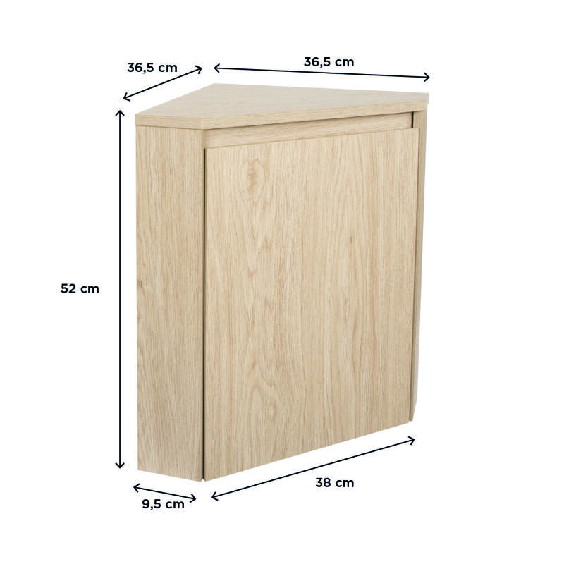 Meuble lave-mains d'angle décor chêne