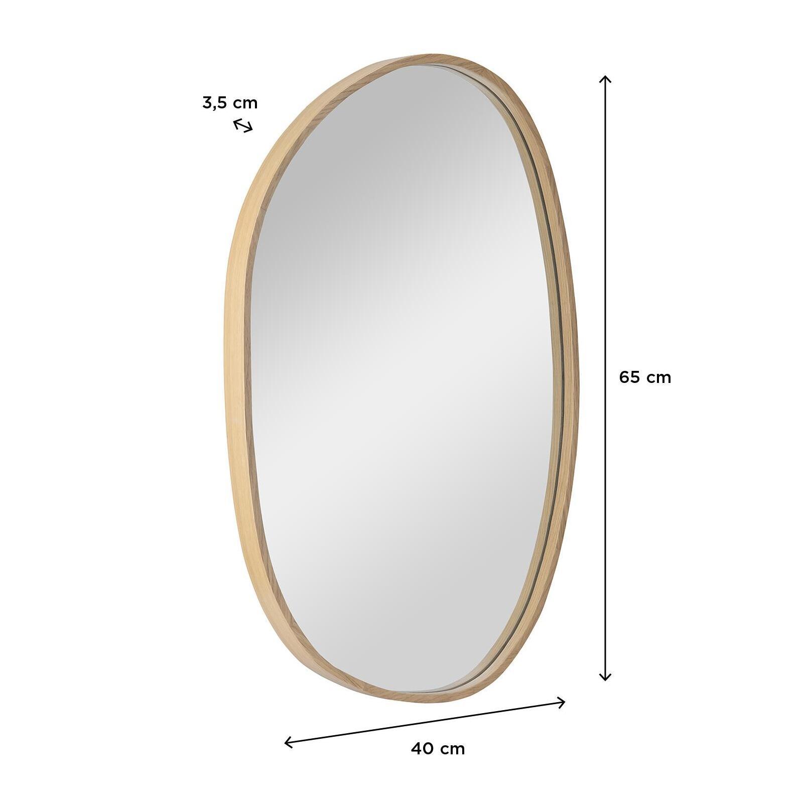 Miroir galet chêne 40x65
