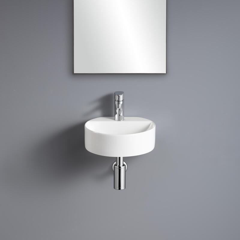 Meuble lave-mains suspendu rond blanc