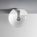 Meuble lave-mains suspendu rond blanc dessus