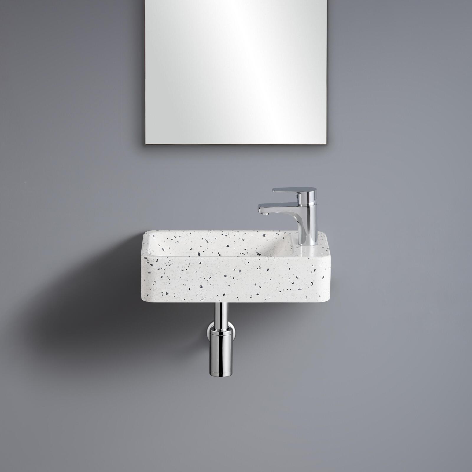 Meuble lave-mains suspendu rectangulaire Terrazzo