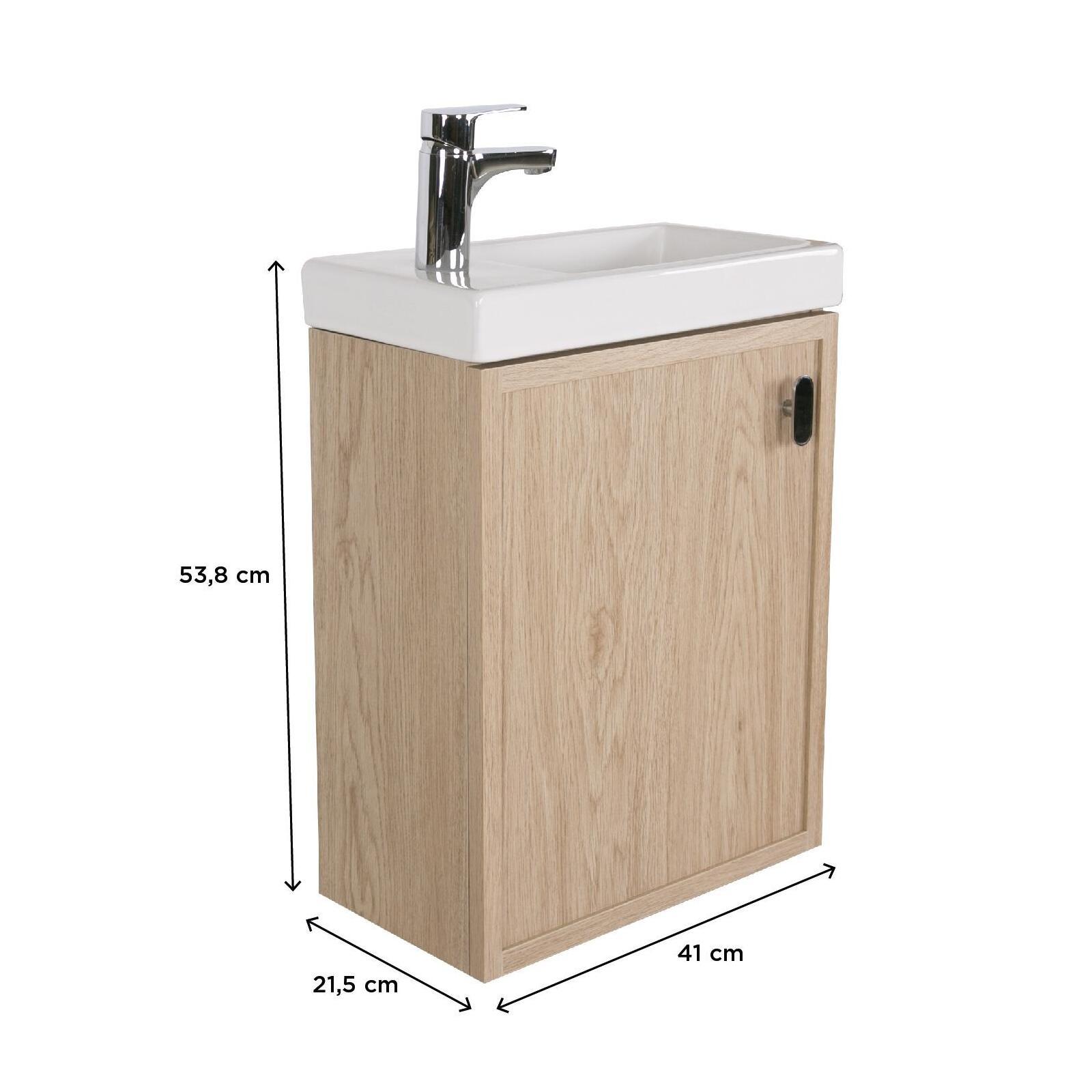 Meuble lave-mains décor chêne FRAME Meuble lave-mains décor chêne FRAME