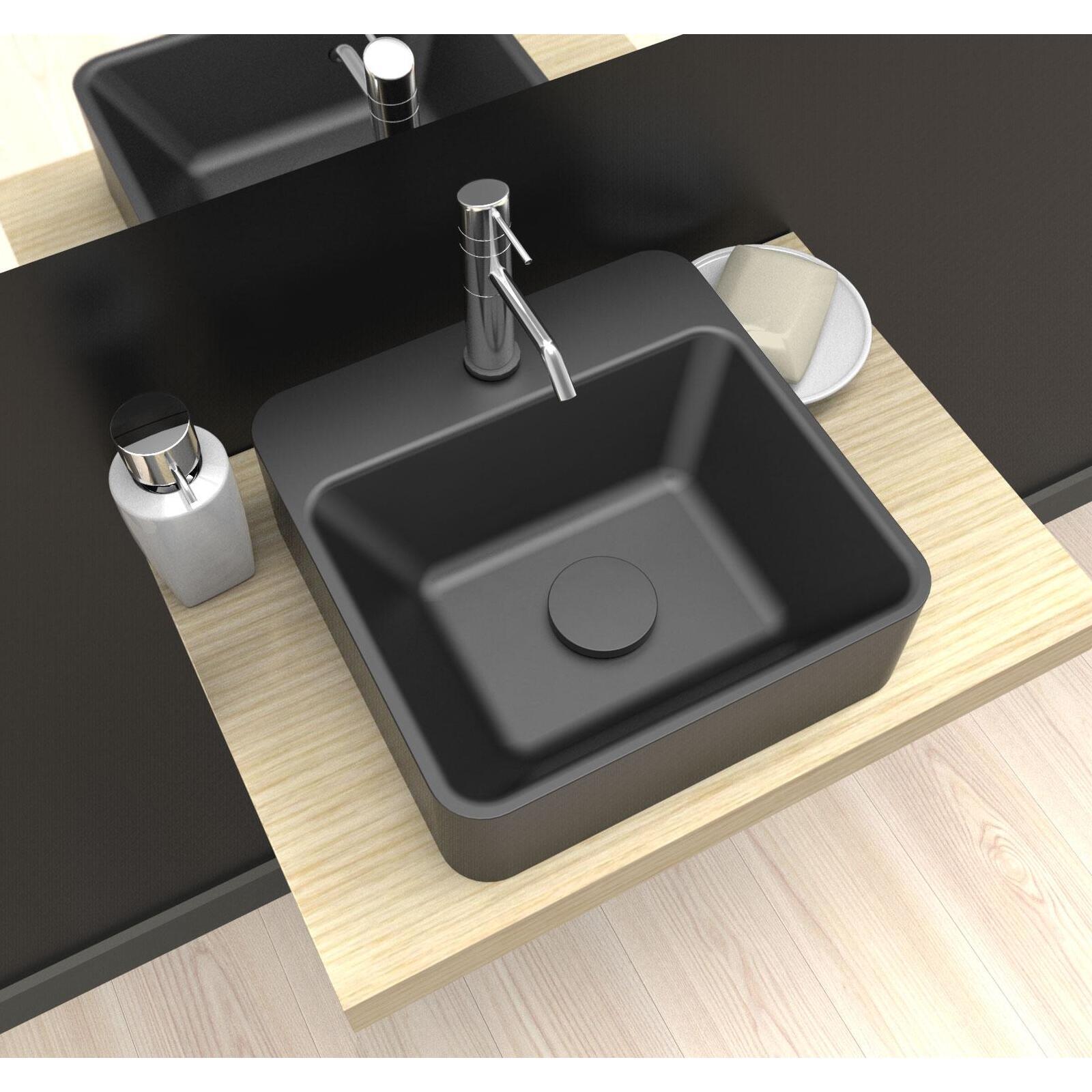 Vasque lave-mains carrée à poser