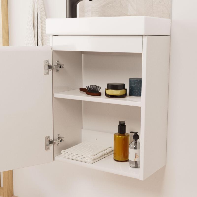 Ensemble meuble lave-mains + Miroir ovale