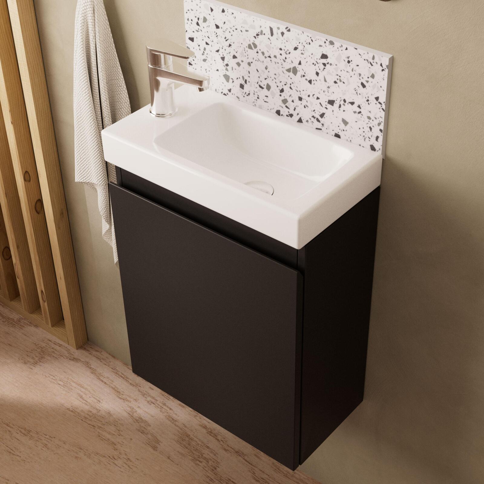 Ensemble meuble lave-mains + Robinet chromé