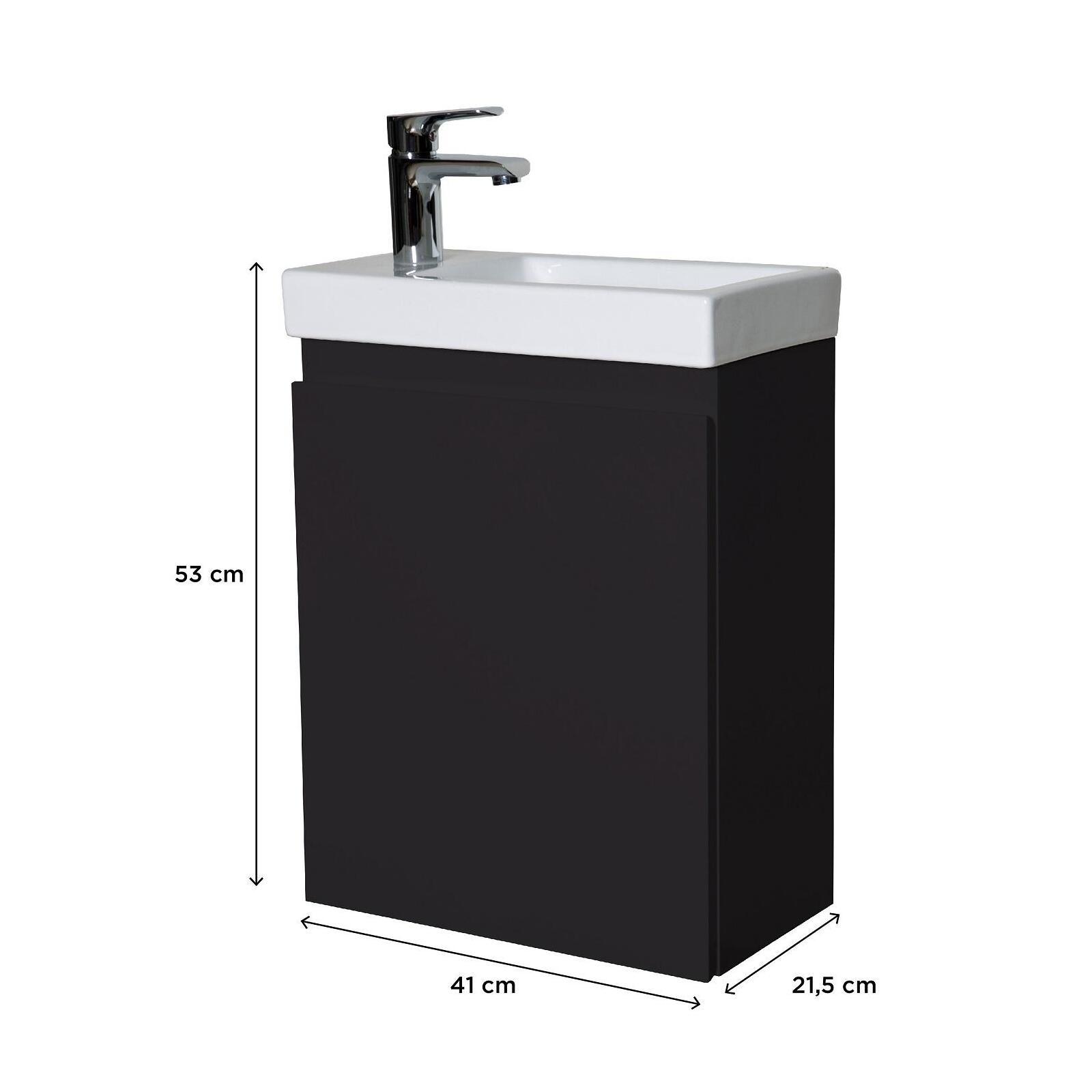 Ensemble meuble lave-mains + Robinet noir