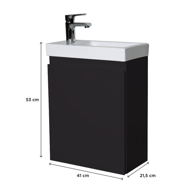 Ensemble meuble lave-mains + Robinet noir