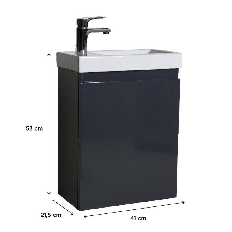 Ensemble meuble lave-mains + Robinet noir