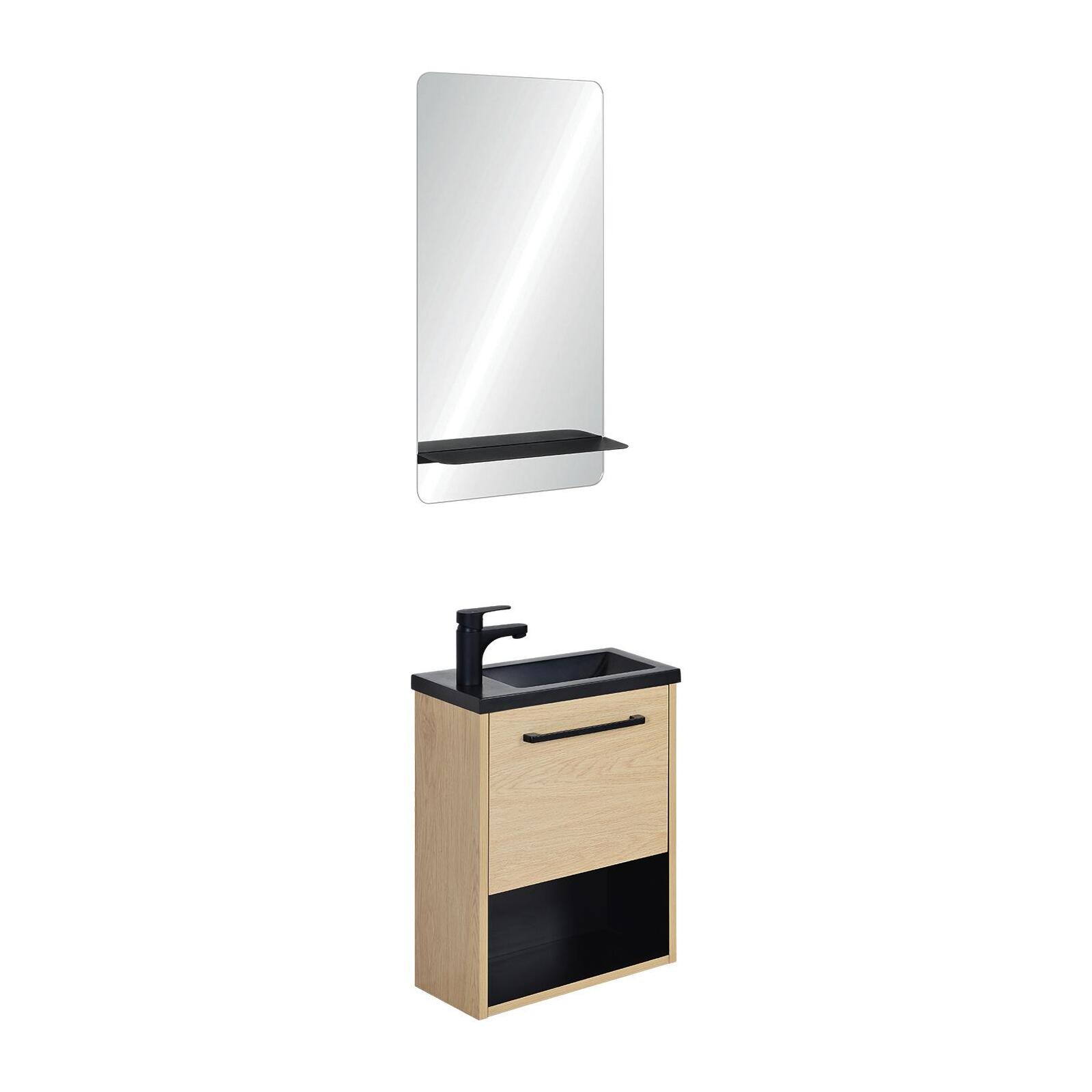 Ensemble meuble lave-mains + robinet GRIFO + Miroir SIMONA