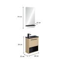 Ensemble meuble lave-mains + robinet GRIFO + Miroir SIMONA