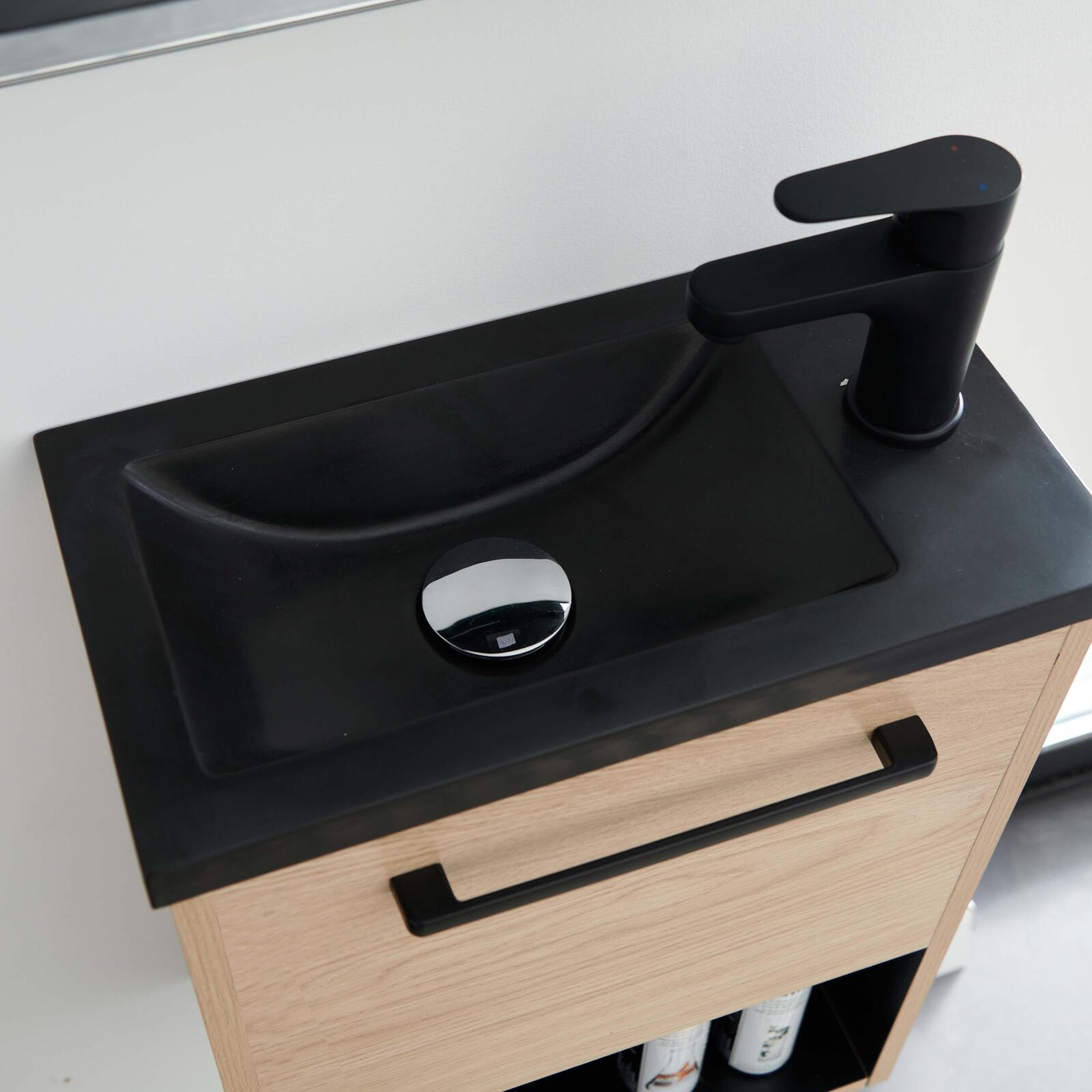 Ensemble meuble lave-mains + robinet GRIFO + Miroir SIMONA