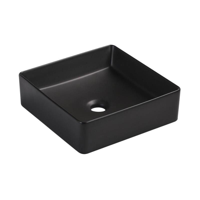 Vasque à poser carrée 36,5 x 36,5 cm en céramique COMA - Vue sur fond blanc