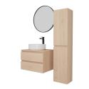 Ensemble meuble simple vasque 60 cm + vasque DIEGO + robinet ROB + miroir EMA + colonne SORRENTO