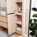 Ensemble meuble simple vasque 60 cm + vasque DIEGO + robinet ROB + miroir EMA + colonne SORRENTO