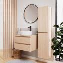 Ensemble meuble simple vasque 60 cm + vasque DIEGO + robinet ROB + miroir EMA + colonne SORRENTO