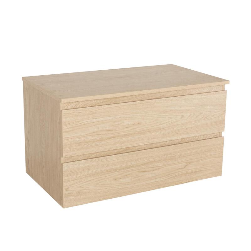Meuble simple vasque décor chêne 80 cm