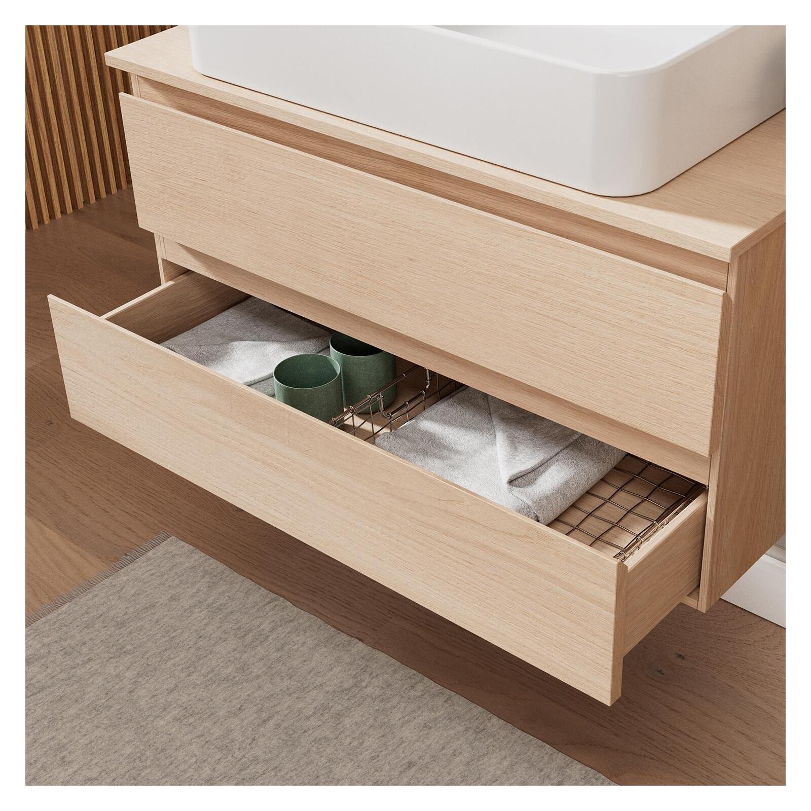 Ensemble meuble simple vasque 80 cm + vasque SADDY