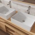 Ensemble meuble double vasque 140 cm + Vasques + Robinets