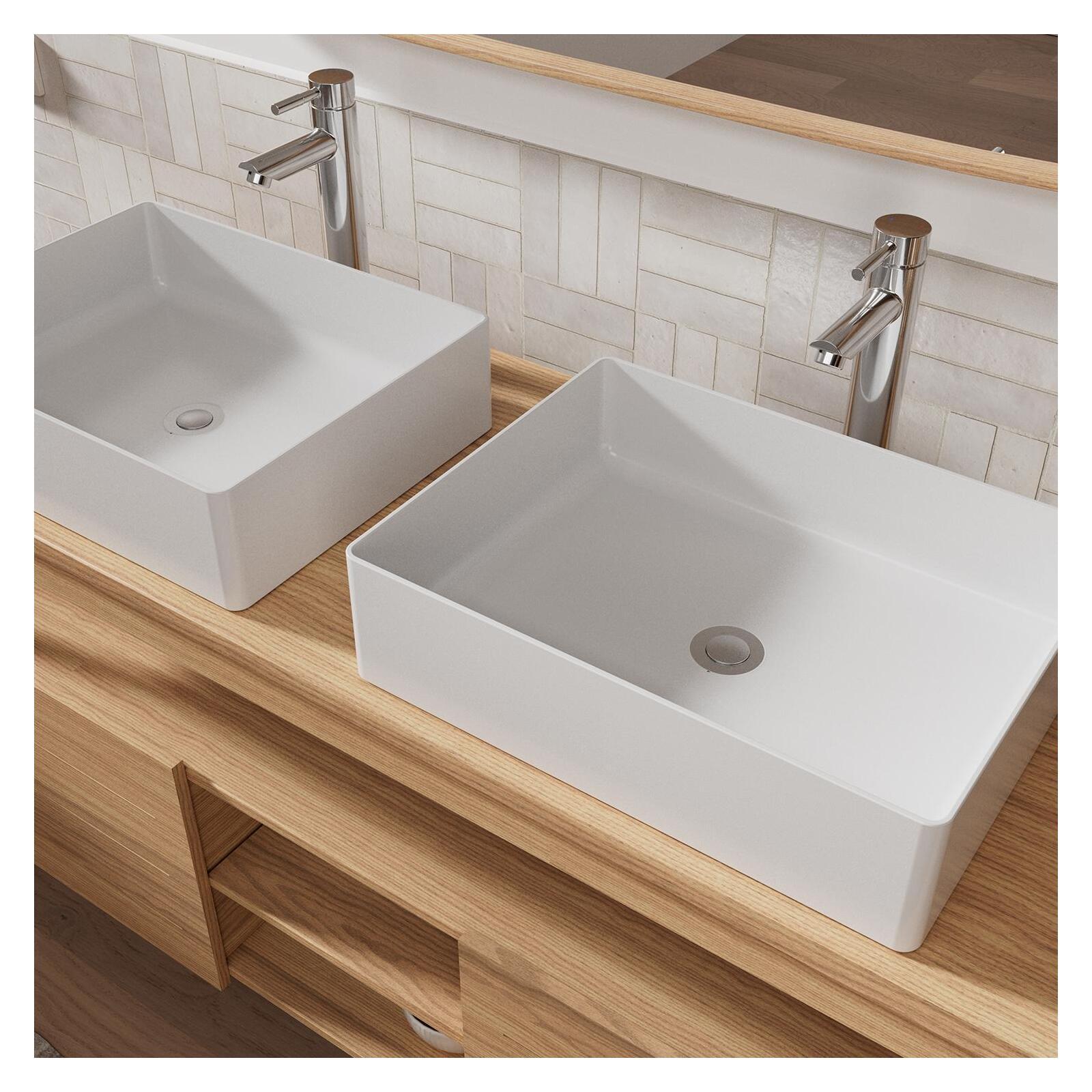 Ensemble meuble double vasque 140 cm + Vasques + Robinets + Miroir