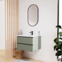 Ensemble meuble simple vasque 60 cm + robinet NETO + miroir Pepper