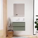 Ensemble meuble simple vasque 60 cm + robinet PIXE + miroir SORRENTO