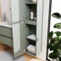 Ensemble meuble simple vasque 60 cm + robinet PIXE + miroir SORRENTO + Colonne SORRENTO