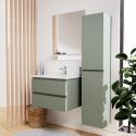Ensemble meuble simple vasque 60 cm + robinet PIXE + miroir SORRENTO + Colonne SORRENTO