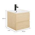 Meuble simple vasque 45 cm + vasque intégrée