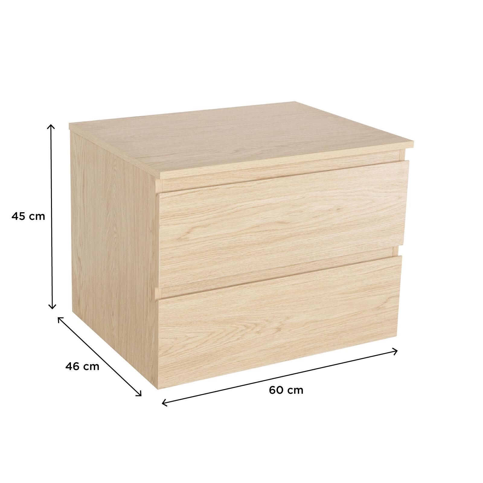 Meuble simple vasque décor chêne 60 cm Meuble simple vasque décor chêne 60 cm