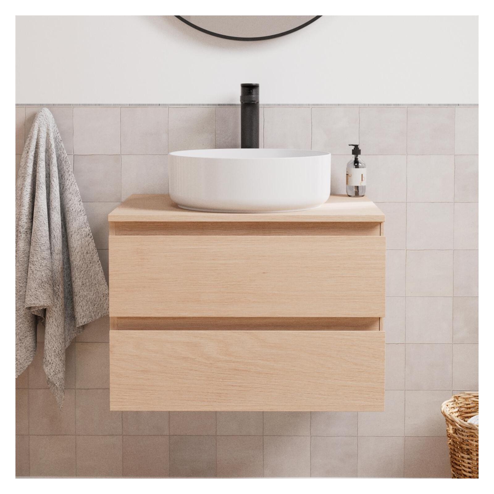 Ensemble meuble simple vasque 60 cm + vasque DIEGO