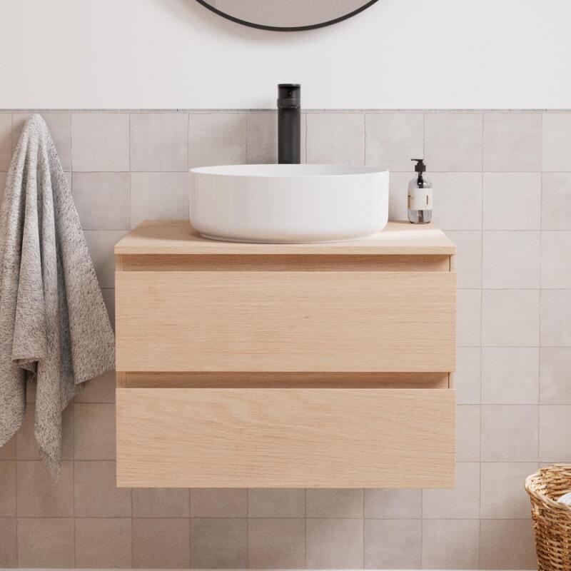 Ensemble meuble simple vasque 60 cm + vasque DIEGO + robinet ROB
