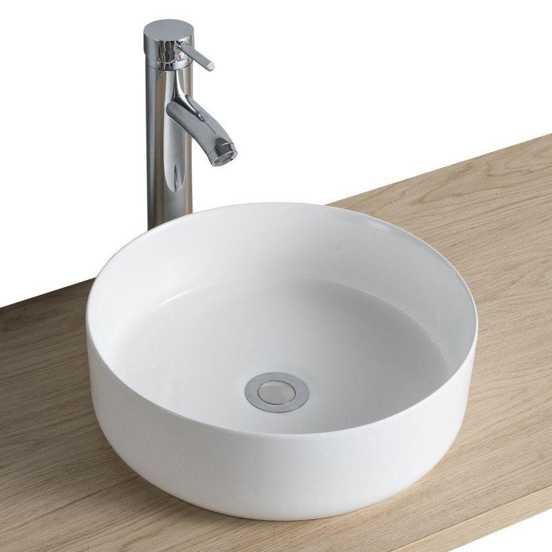 Ensemble meuble simple vasque 60 cm + vasque DIEGO + robinet ROB + miroir EMA + colonne SORRENTO