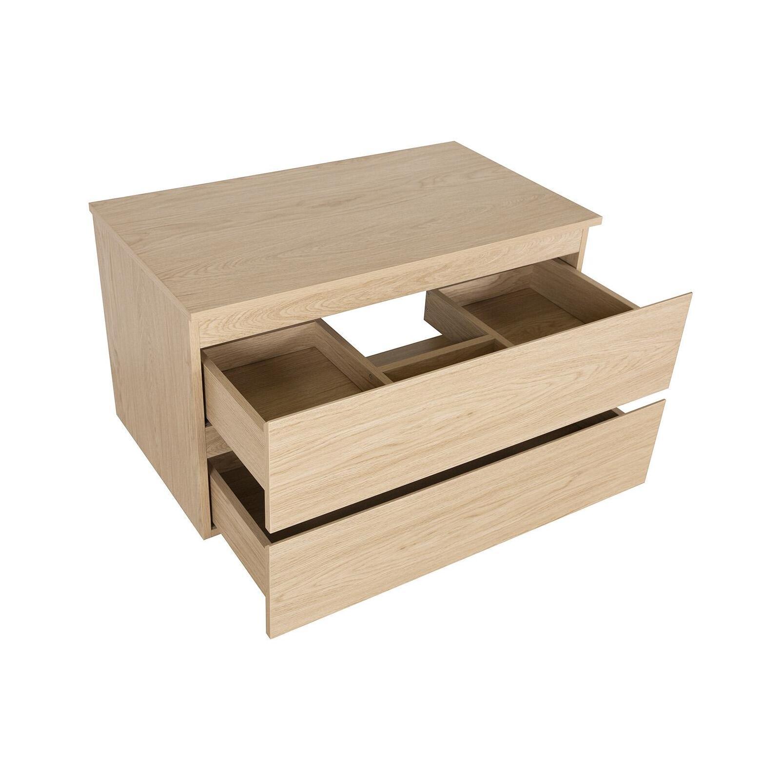 Meuble simple vasque décor chêne 80 cm