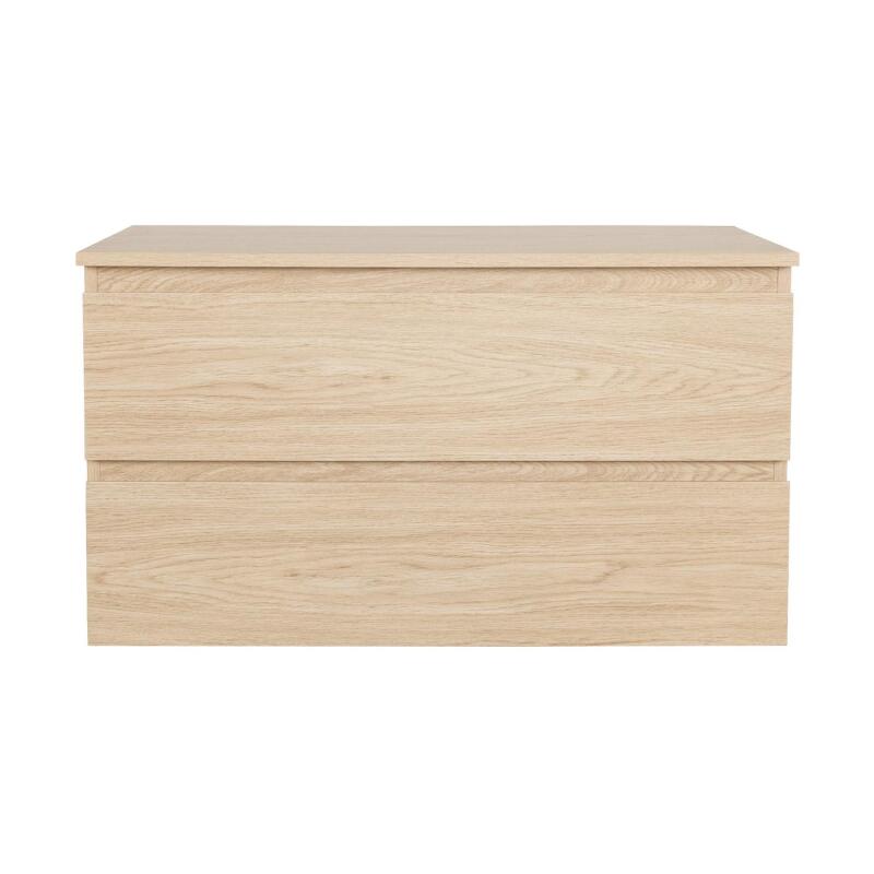 Meuble simple vasque décor chêne 80 cm