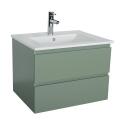 Meuble simple vasque décor chêne 60 cm